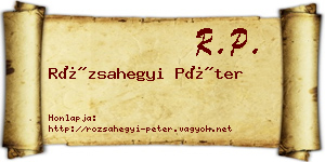 Rózsahegyi Péter névjegykártya