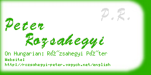 peter rozsahegyi business card